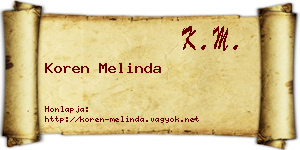 Koren Melinda névjegykártya